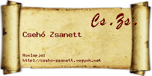 Csehó Zsanett névjegykártya